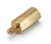 1/4" OD x 1/4" L x 8-32 Thread Brass Male/Female Hex Standoff, Nickel Plated (100/Pkg.)