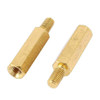 3/16" OD x 1/4" L x 4-40 Thread Brass Male/Female Hex Standoff, Zinc Clear (500/Bulk Pkg.)