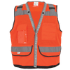 FrogWear HV Lightweight High-Visibility Orange Mesh Surveyors Safety Vest Size Medium, #GLO-058-M