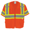 FrogWear HV Mesh/Solid Polyester High-Visibility Orange Surveyors Safety Vest Size 5XL, #GLO-147-5XL