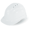 Bullhead Safety Head Protection White Vented Cap Style Hard Hat With Six-Point Ratchet Suspension 6/Pkg., #HH-C3-W