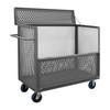 Durham Mfg 14 Gauge, 3 Sided Mesh Truck, Drop Gate and Top, 1 Base Shelf, 30-1/2"W x 66-1/2"D x 46-1/4"H, Gray, DM-3STDGT-EX3060-6PU-95 (1/Ea)