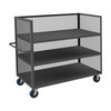 Durham Mfg 14 Gauge, 3 Sided Mesh Truck, 3 Fixed Shelves, 24-3/8"W x 54-1/2"D x 56-7/16"H, Gray, DM-3ST-EX2448-3-6PU-95 (1/Ea)