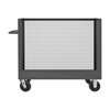 Durham Mfg 14 Gauge, 3 Sided Mesh Truck, 1 Base Shelf, 24-3/8"W x 54-1/2"D x 45-7/16"H, Gray, DM-3ST-EX244845-8PU-95 (1/Ea)