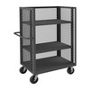 Durham Mfg 14 Gauge, 3 Sided Mesh Truck, 2 Adjustable Shelves, 30-3/8"W x 54-1/2"D x 56-7/16"H, Gray, DM-3ST-EX3048-2AS-95 (1/Ea)