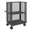 Durham Mfg 14 Gauge, 3 Sided Mesh Truck, 1 Adjustable Shelf, 36-3/8"W x 66-1/2"D x 56-7/16"H, Gray, DM-3ST-EX3660-1AS-95 (1/Ea)