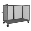 Durham Mfg 14 Gauge, 3 Sided Mesh Truck, 1 Base Shelf, 36-3/8"W x 78-1/2"D x 56-7/16"H, Gray, DM-3ST-EX3672-95 (1/Ea)