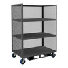 Durham Mfg 14 Gauge, 3 Sided Mesh Truck, 3 Fixed Shelves, Forklift Pockets, 24-3/8"W x 48-1/2"D x 69"H, Gray, DM-3STFP-EX2448-3-6PU-95 (1/Ea)