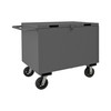 Durham Mfg 14 Gauge, 4 Solid Sided Box Truck, Hinged Cover, 1 Fixed Shelf, 25-3/4"W x 42-1/8"D x 32-3/4"H, Gray, DM-4STHC-SM-2436-6MR-95 (1/Ea)