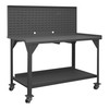 Durham Mfg Heavy-Duty Steel Mobile Workbench, Louvered Panel, Lower Shelf, 60"W x 36"D x 61-5/8"H, Gray, DM-DWBM-3660-BE-LP-95 (1/Ea)