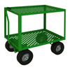 Durham Mfg 5th Wheel Garden Cart, 2 Perforated Shelves, 24-1/4"W x 38-3/8"D x 38-1/4"H, Gray, DM-GT5WT-2436-2-10SPN-83T (1/Ea)