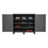 Durham Mfg Heavy-Duty Steel Cabinet, 12 Gauge, 3 Adjustable Shelves, 2 Doors, 72"W x 24"D x 66"H, Gray, DM-HDC-247266-3S95 (1/Ea)