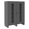Durham Mfg Heavy-Duty Clearview Storage Cabinet, 12 Gauge, 4 Adjustable Shelves, 60"W x 24"D x 78"H, Gray, DM-HDCC246078-4S95 (1/Ea)
