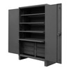 Durham Mfg Heavy-Duty Steel Cabinet, 12 Gauge, 4 Slide Out Shelves, 6 Drawers, 2 Doors, 48"W x 24"D x 78"H, Gray, DM-HDCDP244878-4SS6B95 (1/Ea)