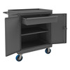 Durham Mfg Heavy-Duty Steel Mobile Bench Cabinet, 1 Shelf, 24-1/8"W x 42-5/16"D x 46-3/4"H, Gray, DM-HDCM243647-1T95 (1/Ea)