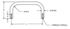 Round Handles, Stainless Steel, 3/16" D, #6-32 Thread, 3" Length, 3/4" Leg Height (10/Pkg.)