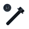 M4-0.70 x 12 mm GripLOX Class 12.9 Serrated Flange Socket Head Cap Screws, Furnace Black (500/Pkg.)