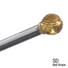3/16" X 1/8" Ball Shape Double Cut TiN Coated Carbide Burs SD14 (Qty. 1)