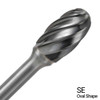 3/4" X 1" Oval Shape Single Flute Carbide Bur Bit SE7NF (Qty. 1)