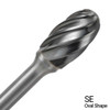 3/4" X 1" Oval Shape Single Flute Carbide Bur Bit SE7NF-3/8 (Qty. 1)