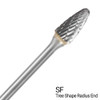 1/8" X 1/4" Double Cut Tree End Radius Shape Mini Bur Bit SF41 (Qty. 1)