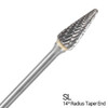 1/4" X 1/2" Shank Double Cut 14 Degree Taper Radius End Shape Mini Bur Bit SL42 (Qty. 1)
