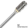 3/32" X 7/16" Double Cut Cylinder Radius End Shape Mini Bur Bit SC41 (Qty. 1)