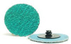 Green Zirconia Type R 1 1/2" 50 Grit Plastic Button Sand-Loc Quick Change Discs (100/Pkg.)
