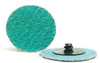 Green Zirconia Type R 3" 120 Grit Plastic Button Sand-Loc Quick Change Discs (50/Pkg.)