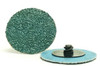 Blue Zirconia Type R 3" 24 Grit Plastic Button Sand-Loc Quick Change Discs (50/Pkg.)