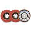 Ceramic Flap Discs, 4 1/2" X 5/8", Grit 80, Type 29, Angle, High Performance Density, Red/Orange (10/Pkg)