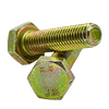 M8-1.25x30 mm Fully Threaded DIN 933 / ISO 4017 Hex Cap Screws 8.8 Yellow Zinc CR+6 (100/Pkg.)