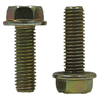 M16-2.00 x 50 MM Fully Threaded Non Serrated Coarse Hex Flange Screws, DIN 6921, Zinc- Yellow Bake (125/Bulk Pkg.)