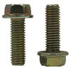 M16-2.00 x 40 MM Fully Threaded Non Serrated Coarse Hex Flange Screws, DIN 6921, Zinc- Yellow Bake (125/Bulk Pkg.)