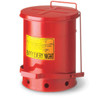Justrite Oily Waste Can, 6 gal, Red, 1/Each