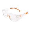 KleenGuard Maverick Eyewear, Clear Frame w/ Orange Tips, Clear Anti-Fog Lens, 1/Each