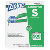 SC Johnson Professional Ziploc Brand Storage Bags, Sandwich Size, 6 1/2" x 5 7/8", 500/Pkg