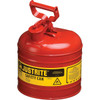 Justrite Type I Safety Can, 2 gal, Red, 1/Each