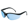 MCR Safety Klondike Eyewear, Black Frame, Light Blue Lens, 1/Each
