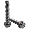 #10-32x2", Fully Threaded Machine Screws Indented Hex Washer Head Slotted Stainless Steel A2 (100/Pkg.)