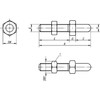 Kipp Support Bolt w/Locknut, Carbon Steel, 6 mm x 37 mm, K0297.06006 (1/Pkg)