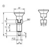 Kipp M10X1 Indexing Plunger Pull Knob, w/Extended Locking Pin, Style C, Metric (Qty. 1), K0630.203105