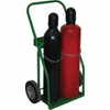 Saf-T-Cart Small & Medium Cylinder Cart, Holds 2 Cylinders, 9-1/2 in dia, 8 in Semi-Pneumatic Wheels, 1/EA #CTR-110-1T