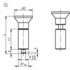 Kipp Indexing Plunger, w/o Groove, Size 1, Style L, Stainless Steel, Metric (Qty. 1), K0346.01105