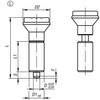 Kipp Indexing Plunger, 12 mm X 5 mm X 47 mm, w/o Collar, w/o Groove, Style L, Steel (Qty. 1), K0347.1105