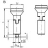 Kipp Indexing Plunger, 14 mm X 6 mm X 56 mm, w/o Collar, w/Locking Pin, Style M, Steel (Qty. 1), K0347.2206