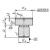 Kipp Positioning Pin Cylindrical, D1=22, D2=14, Black Oxidized, Steel (Qty. 1), K0352.14