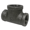 Pipe Fittings - 1" x 1" x 1/2" Class 150 Black Malleables Iron Pipe - Reducing Tee (5/Pkg.)