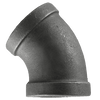 Pipe Fittings - 1-1/2" Class 150 Black Malleables Iron Pipe - 45 Degree Angel Street Elbow (5/Pkg.)