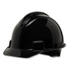 Honeywell North Short Brim Hard Hat, 4-Point Ratchet Suspension, Vented, Black, 1/EA #NSB11011